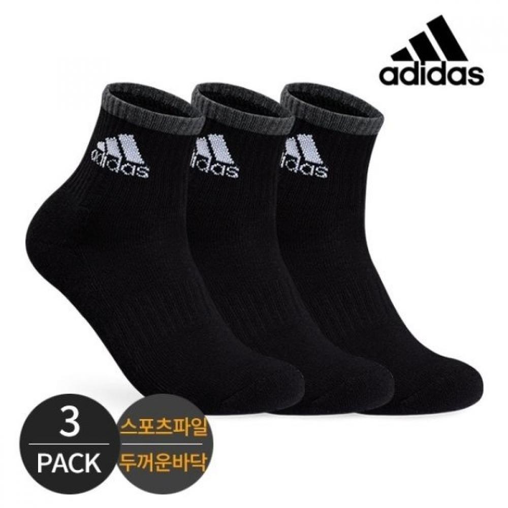 

Adidas men s sports pile neckline color matching mid neck socks 3P BK
