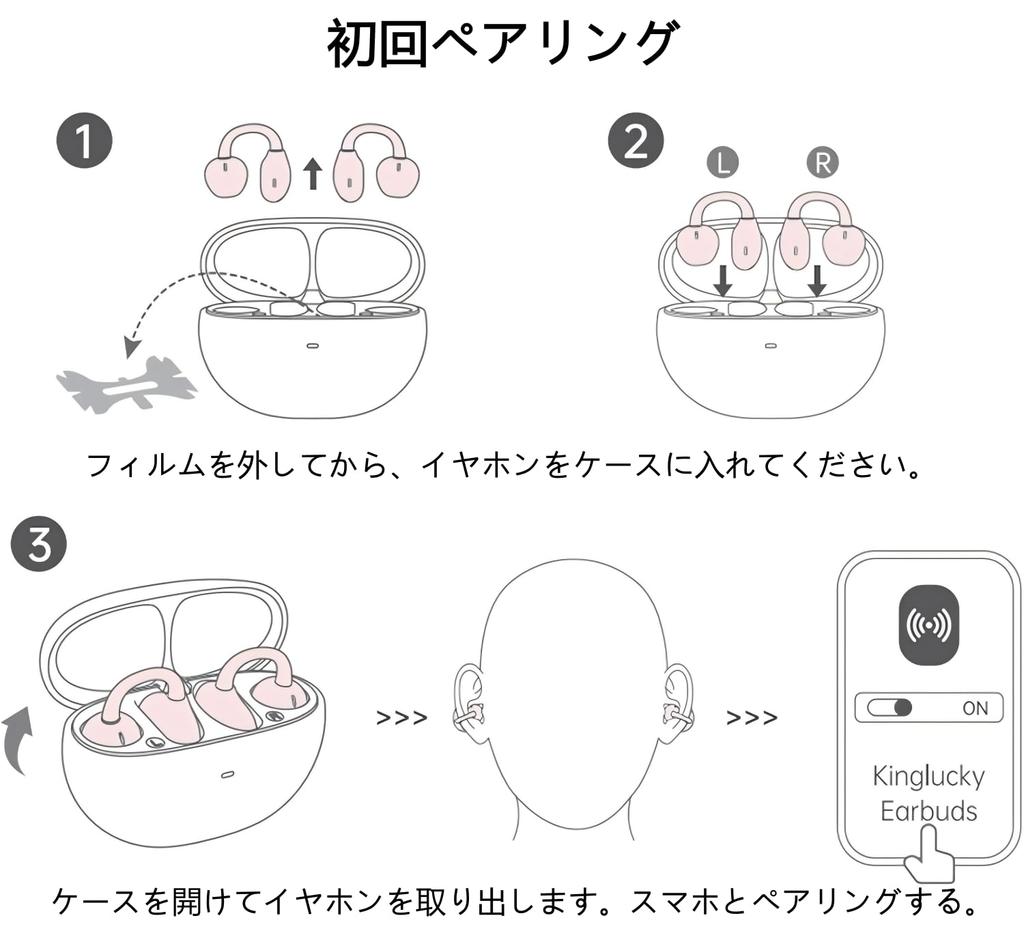 [Amélioré 2026] Écouteurs Ouverts Kinglucky avec Breloques, Écouteurs Ouverts Élégants avec Boucles d'Oreilles Amovibles, Anti-Fuite Sonore, Étanche IPX5, 50