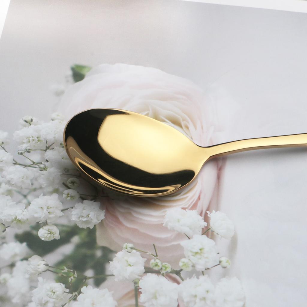 4Pcs/Set Knife Fork Spoon Dinnerware Cutlery Set 304 Stainless Steel Tableware Flatware Set Black Gold Set Kitchen Dining Silverware Set