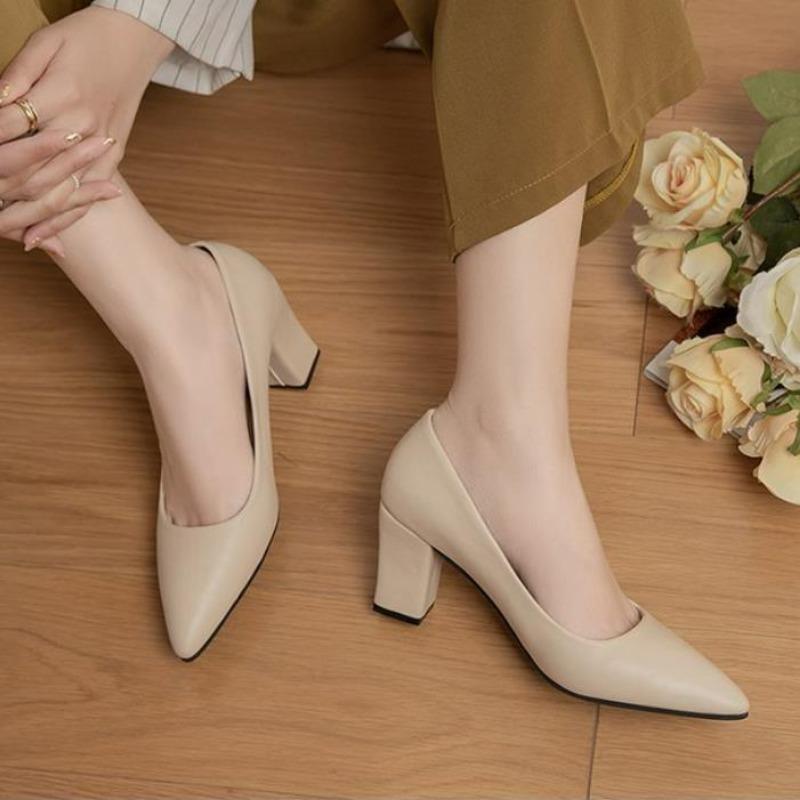 Fashion New High Heel Shoes Pointed Shallow Patent Leather High Heels Fashion Elegant Shoes Women Thin Heel Platform Work Shoes Pumps