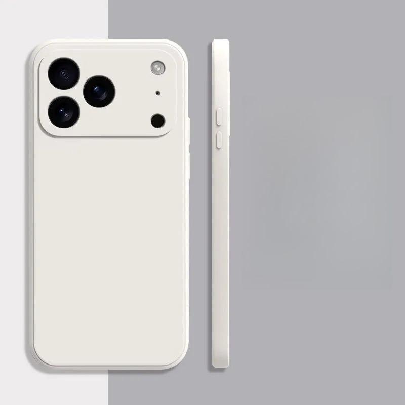 

Жидкий силиконовый чехол для телефона для iPhone 17 Pro Max 16 15 14 13 12 11 iPhone 16 Plus 16e 17 Air Мягкий защитный чехол от падений iPhone XS Max белый