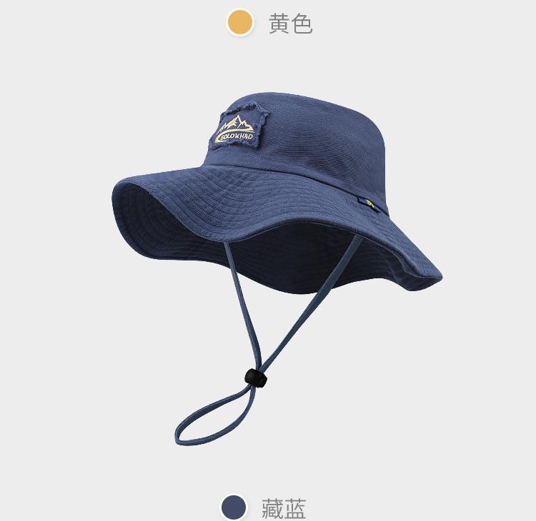 

Японская уличная дорожная шляпа для альпинизма с защитой от солнца для мужчин и женщин, летняя шляпа от солнца из западного денима с широкими полями и завязками для рыбалки M（56-58cm）