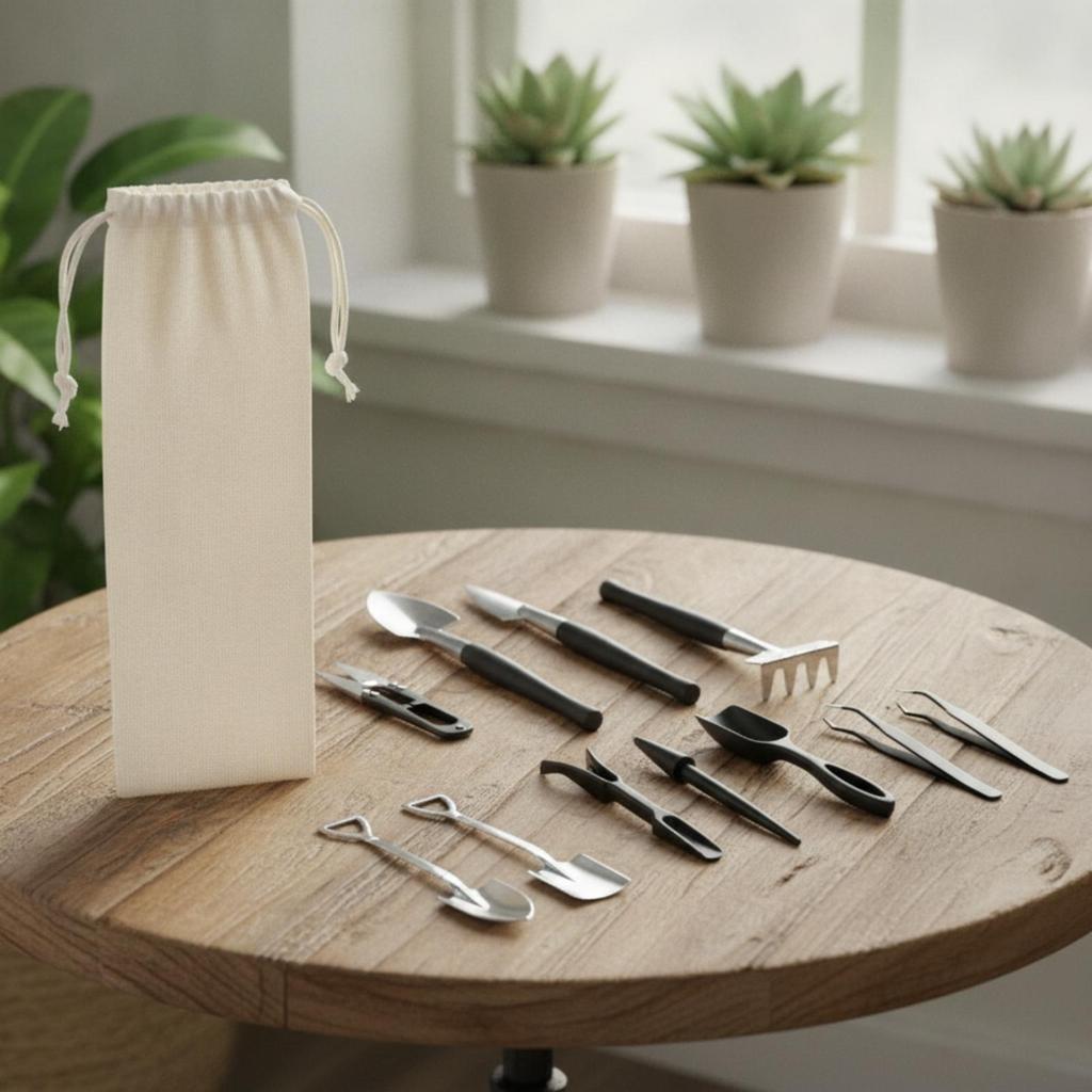 12 Pieces Tools Kit with Organizer Bag Indoor Tool Portable Gardening Set for