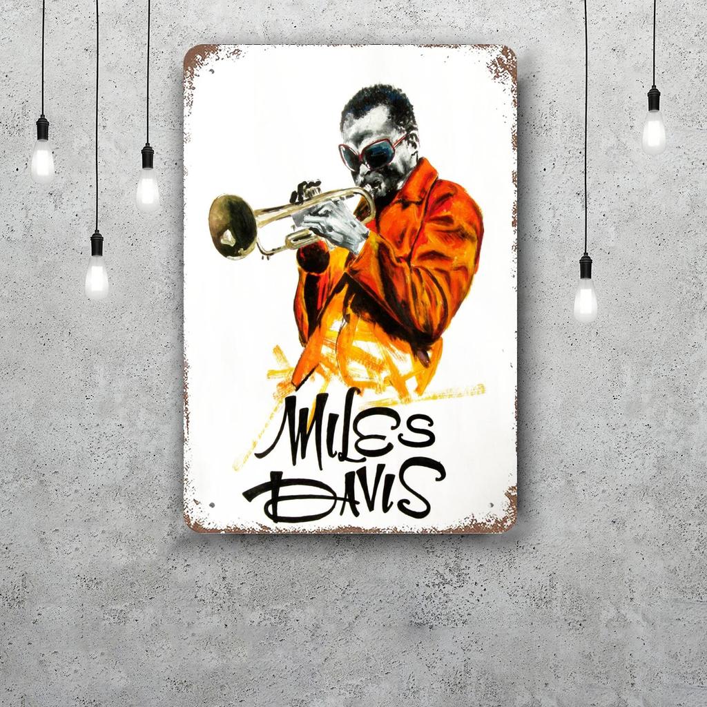 Miles Davis Vintage Metal Tin Signs Posters Decor Retro Metal Plaque Wall Art Decor for Garage Bar