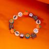 Handmade Polymer Clay Beaded Bracelets for Women Girls Cute Cartoon Pumpkin Ghost Pattern Bracelet Halloween Party Jewelry Gifts