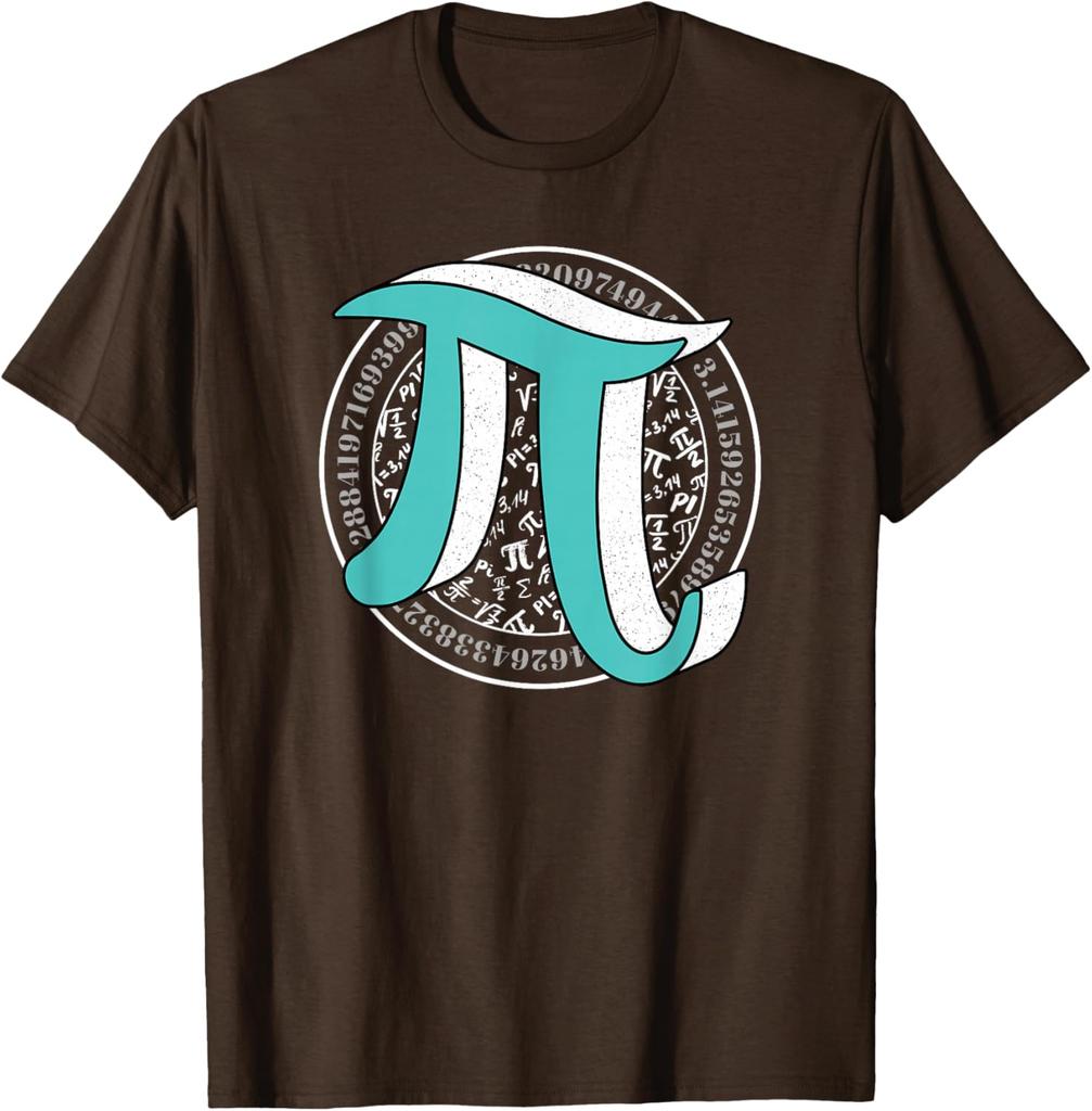 Pi Symbol Math Equations Teacher Student Graphic Tee Short Sleeve Cotton Casual T-Shirt