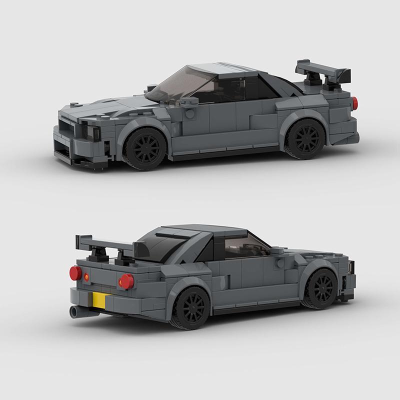 Moc F1 City Speed Sports Racing Car Building Blocks Brick R34 Rx-7 Vehicle Supercar Fast & Furious Mk4 Supra Kids Toys