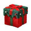 Christmas Gift Box Decoration Thick Velvet Gift Box with Bow Plush Xmas Candy Box for Holiday Home Garden Party Decor