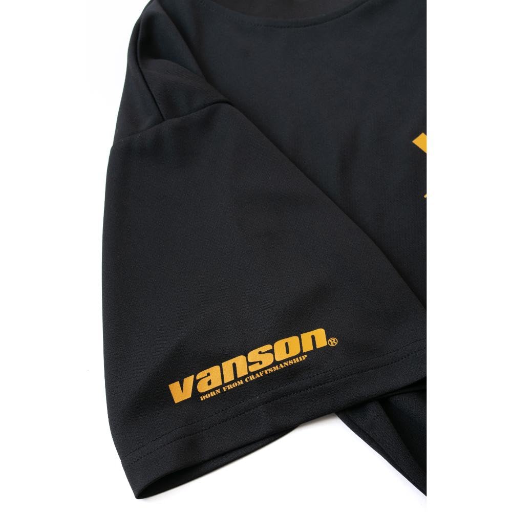 Vanson VSE25807S Men's Moisture-Wicking, Quick-Drying Mesh T-Shirt (L, Black/Yellow)