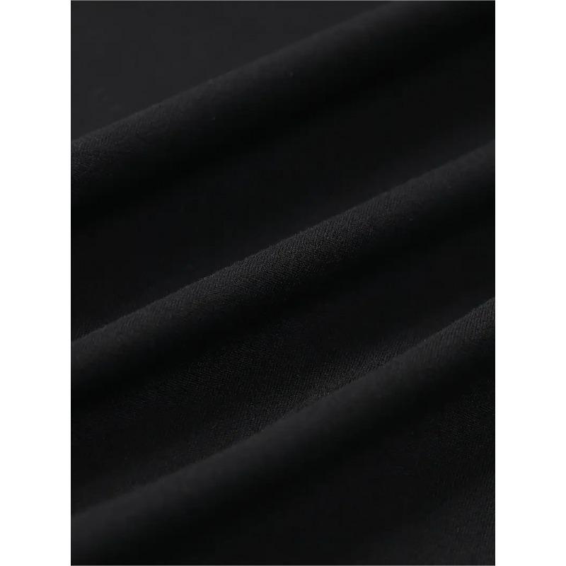 Europäische Größen Herren Schwarzes Grafik-T-Shirt mit Kräftigem Print - Lässiges Kurzarm-T-Shirt mit Rundhalsausschnitt, Atmungsaktives & Dehnbares Gewebe für Reisen