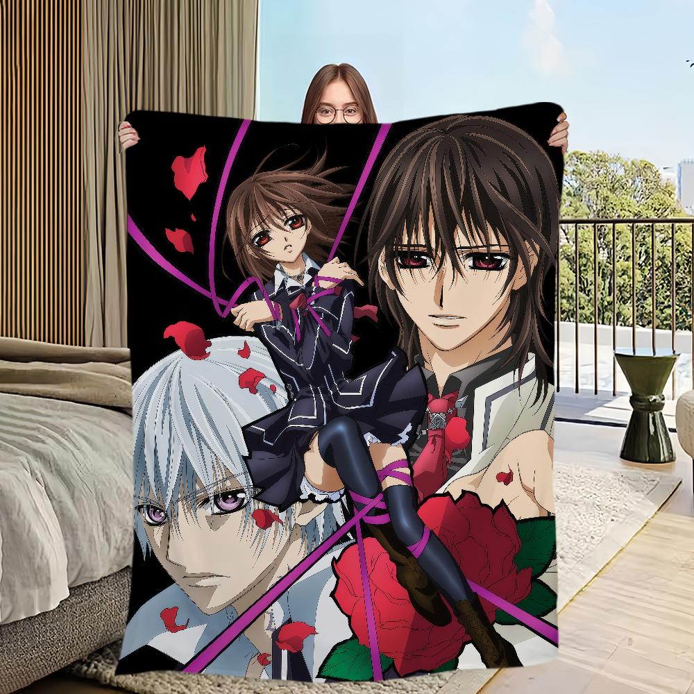 manga classic anime cool art v-Vampire Knight Flannel warm soft plush blanket for sofa living room office bedroom travel gift