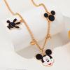And Minnie Mouse Oil Drip Alloy Pendant Necklace, Simple Multi-Layer Collarbone Necklace, Cartoon Cosplay Jewelry
