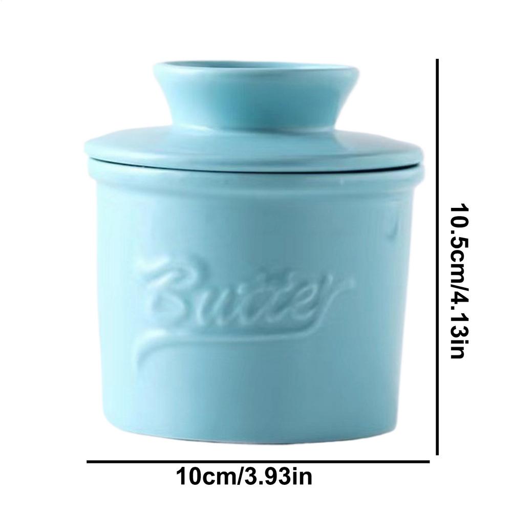 butter jar with lid Ceramic Butter Dish Handmade Big Capacity Butter Keeper Household use Cylindrical cheese butter Sealed can