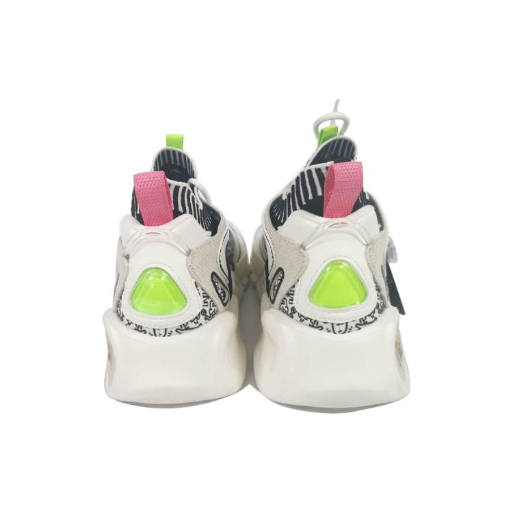New Keith Haring X Anta Cushioned Slip-Resistant Abrasion-Resistant Mid-Top Running Shoes Men's White Black 112038801-4