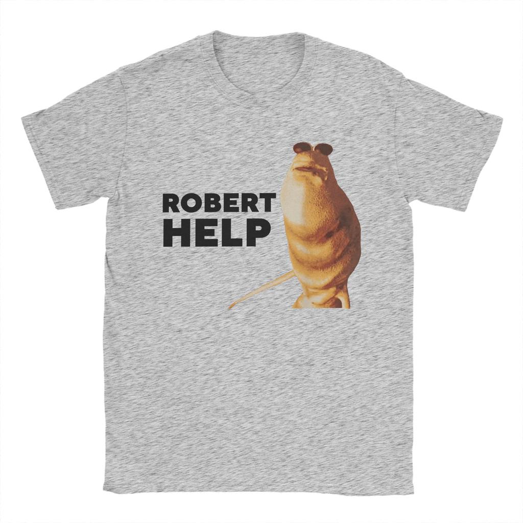 Men's T-Shirts Robert Help Marcus The Worm Novelty 100% Cotton Tee Shirt Short Sleeve  T Shirts Crew Neck Clothes Birthday Gift