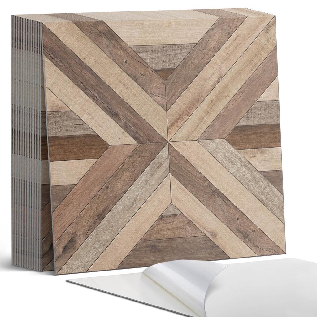 Adhesive PVC Tiles With Motif Ideal for Hallway Wood Panel Pattern 20X20X20 Cm