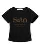 FUZZY SCAN Hose Object Slim Short Sleeve T-Shirt Black