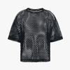 Fine Pleats Mesh Layered Top Black