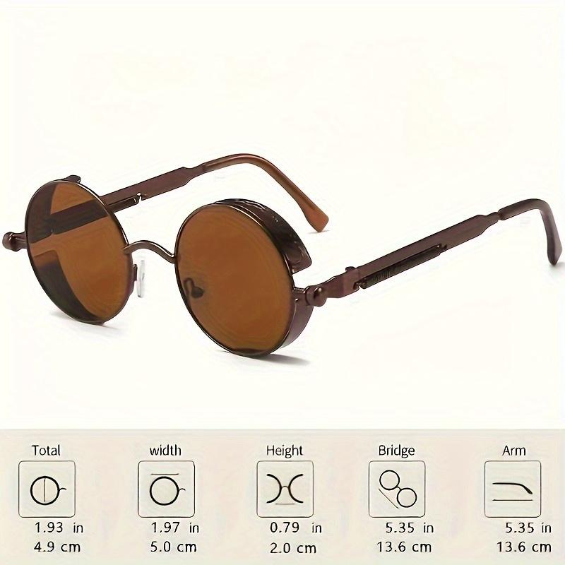 1 Piece Vintage Metal Spring-Legged Glasses, Brown Tea-Colored Eyeglass Frames and Lenses In the Same Color Scheme, European and American Retro R