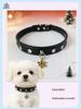Cross-border Ready-Stock Pet Dog Collar PU Leather Instagram Style Corgi Teddy Non-Choking Christmas Pendant