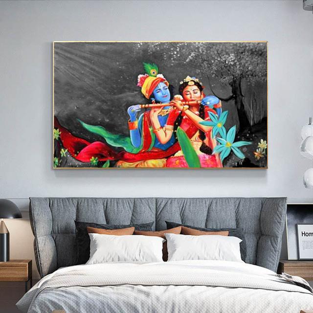 Lord Shiva with Colorful Background Canvas Painting God Shiv Pariwar Posters and Prints Wall Art Pictures Living Room No Frame No Frame