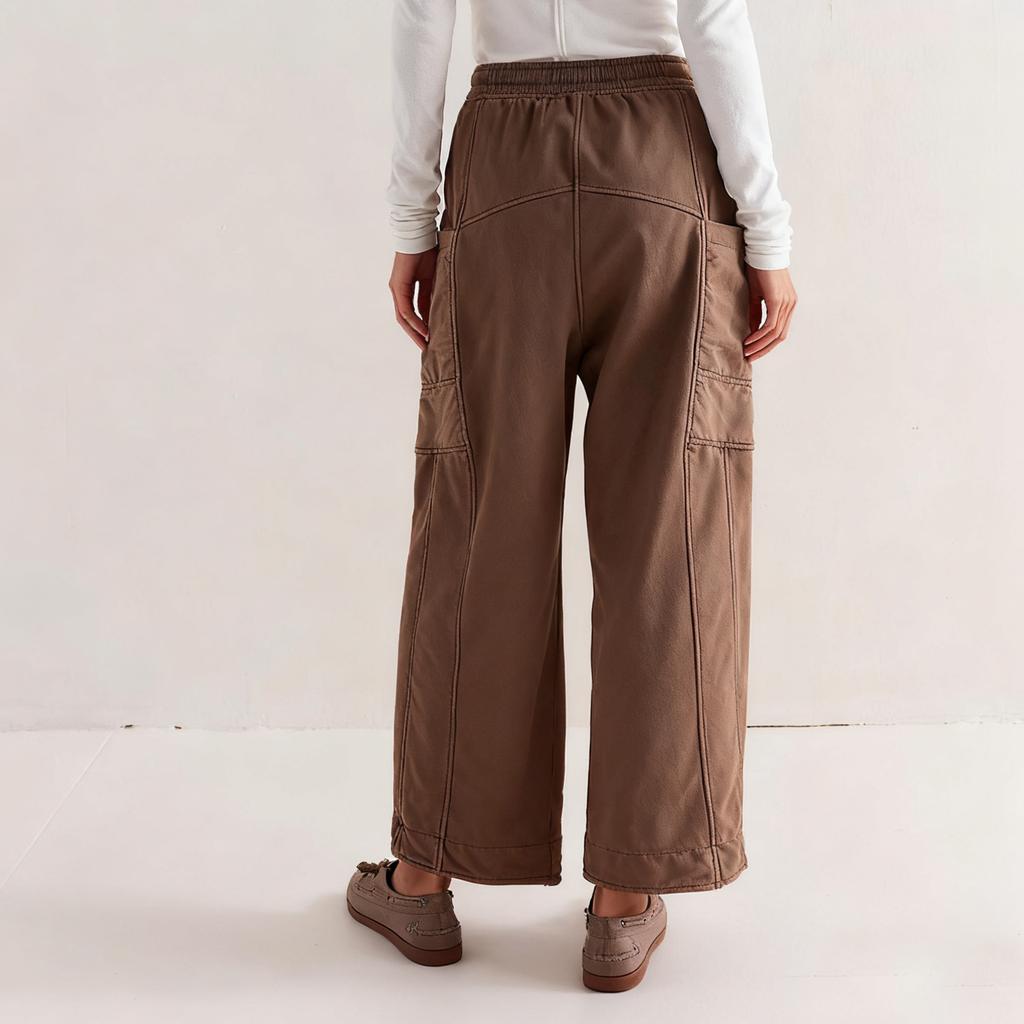 Women's Barrel Sweatpants Fleece Lined Baggy Drawstring Pants Fall Winter Outfits Athletic Joggers With Pockets