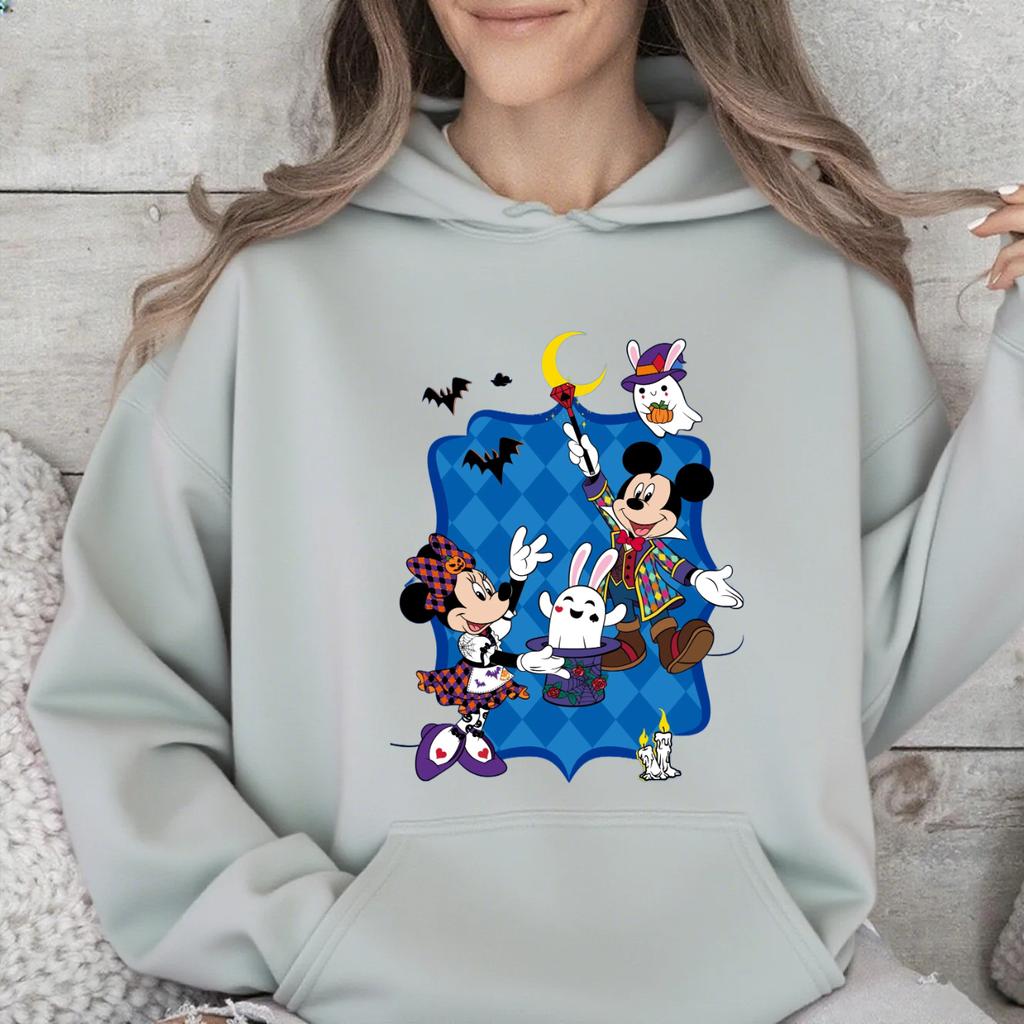 Disney Eltern-Kind Kleidung Mehrfarbig Optional Herren und Damen Kapuzenpullover Mickey Halloween Paarkleidung Weihnachtsgeschenk
