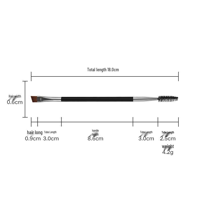 Dual-Ended Eyebrow & Eyeshadow Brush Set: Angled, Concealer, Spiral, Eye Makeup Tools.
