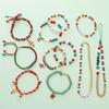1set/box Christmas Themed Glass Bead Set DIY Bracelet Necklace Earrings Jewelry Accessories