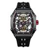 STARKING MIYOTA 6T15 Automatic Mechanical Watch Skeleton Dial Silicone Band Waterproof Luminous Tonneau Design Men's Wristwatch