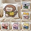 Small Animal Cartoon Happy Sports Cushion Cover Pillowcase Antidustmite Living Room Sofa Decor Cushion Room