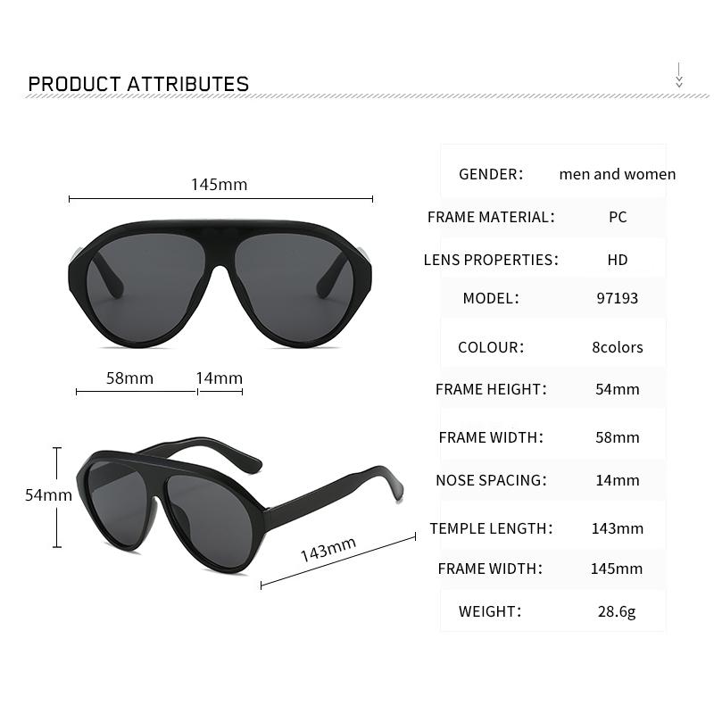 Luxury Designer Oversized Pilot Sunglasses Women Men Green Yellow Punk Big Frame Trend Shades UV400