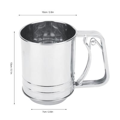 Kitchen Stainless Steel Double Layer Manual Flour Sifter Sieve Strainer Kitchen Cooking Baking Tool