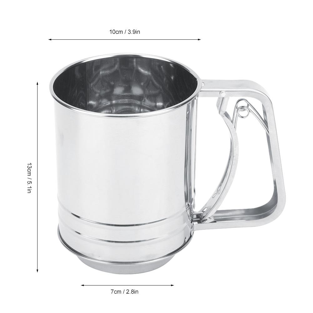 Kjøkken Rustfritt Stål Dobbelt Lag Manuell Melsikt Sikt Sil Kjøkken Matlaging Bakeverktøy