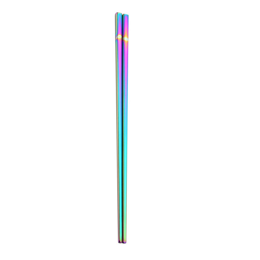 Ein Paar Edelstahl-Essstäbchen Galvanisierte Form Leicht zu Reinigen Wiederverwendbare Metall-Essstäbchen Perfekt zum Servieren 23cm
