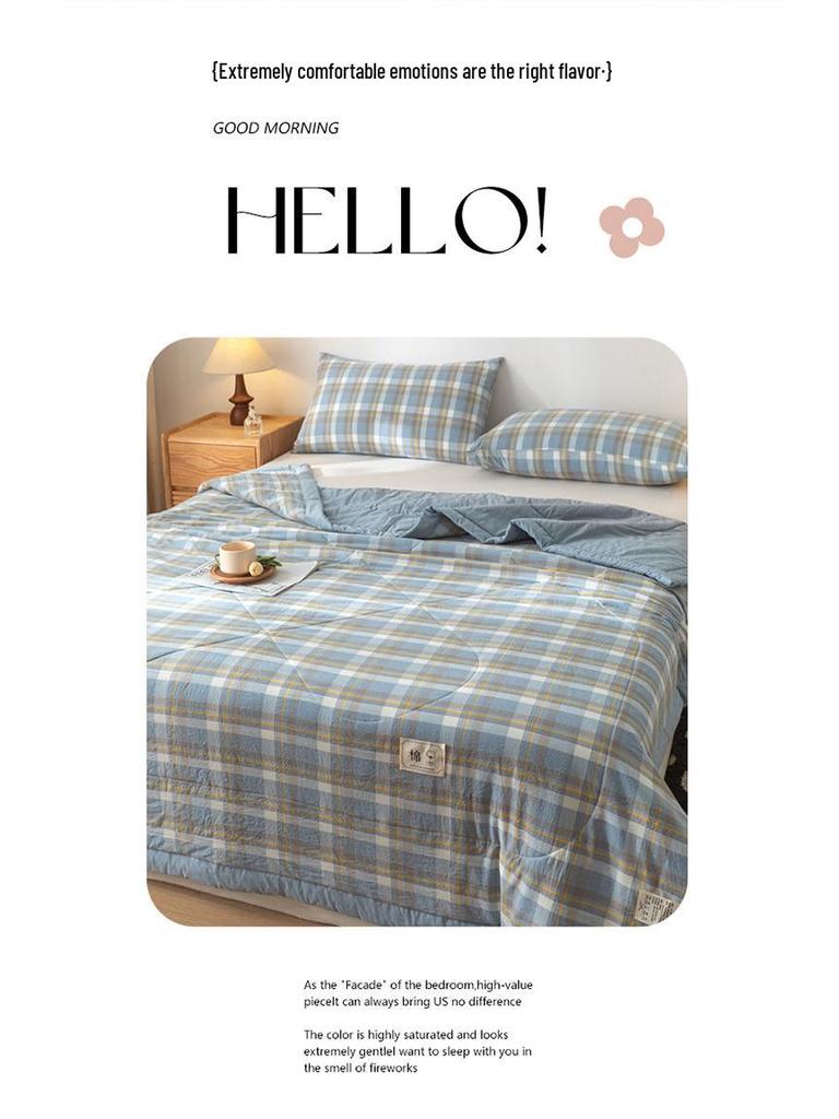 Xinjiang Cotton Summer Quilt: Lightweight, Machine-Washable, Cooling Blanket for Single or Double Beds