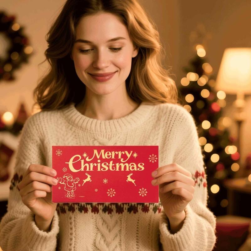 Recyclable Holiday Cash Owner Additional Thick Cardstock Envelope Exemplary For Christmas Decorations Gift Offering Creative Tailoring