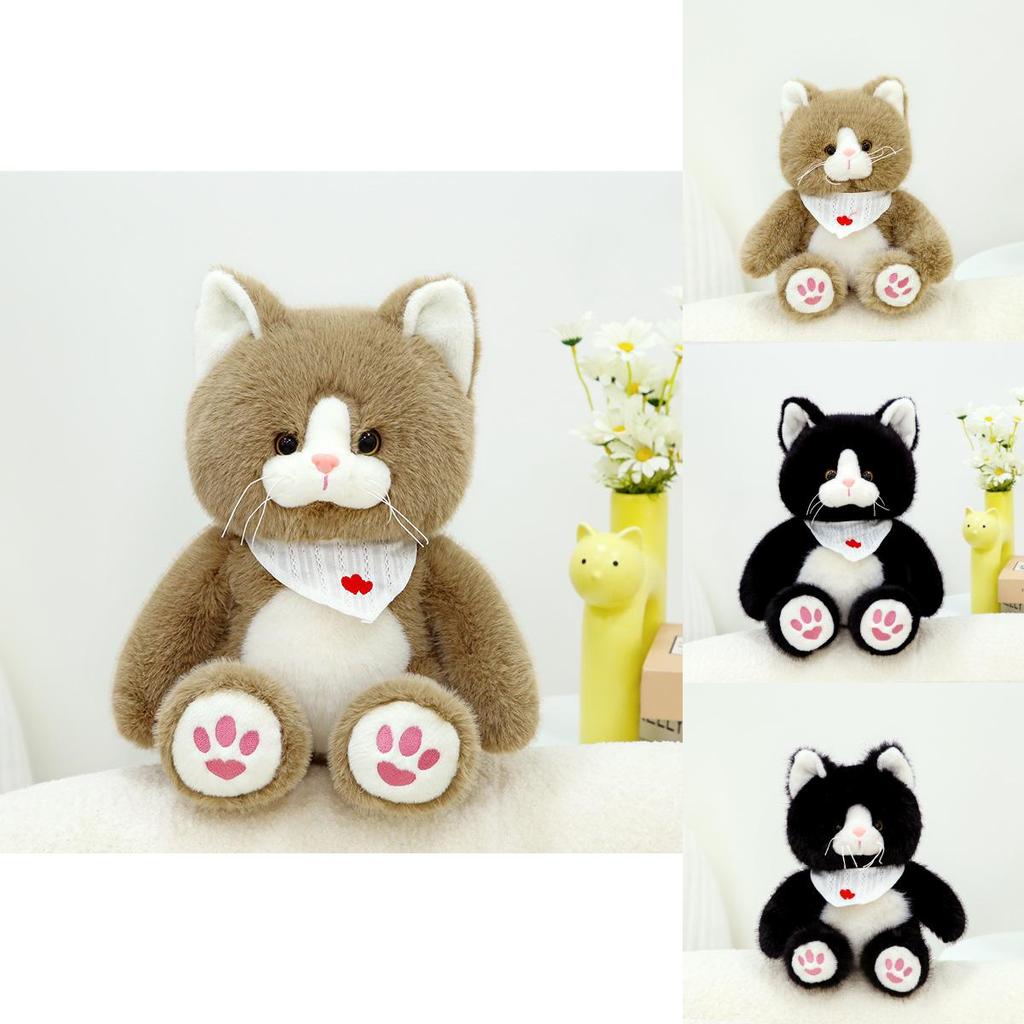 Cute Cat Plush Toy Stuffed Animal Pillow With Soft Pp Cotton Filling For Kids Gift