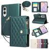 Crossbody Long Lanyard Zipper Cards Solt Wallet Flip Leather Case for Samsung Galaxy Z Fold8 Fold 8 Wide Shockproof Stand Cover