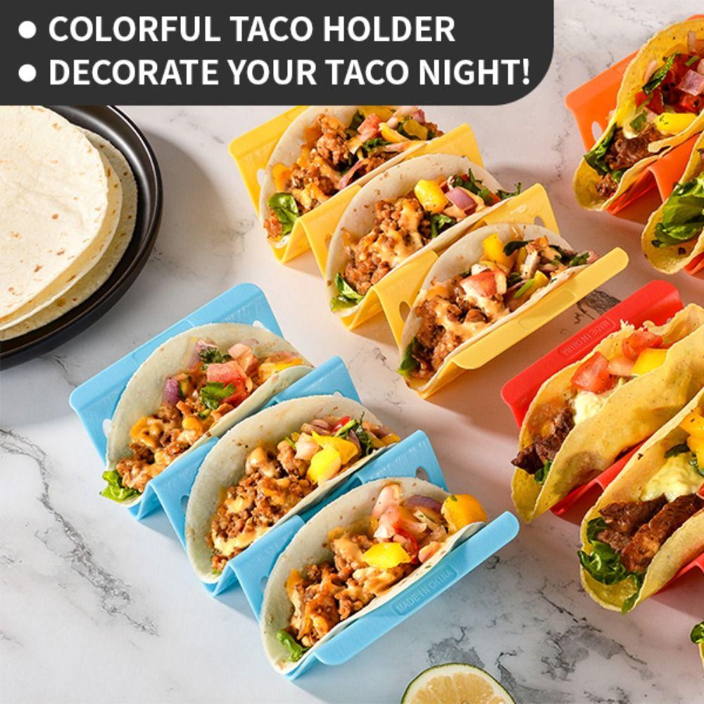 4Pcs Plastic Taco Holders Triangle Mexican Pancake Stand Creative Food Pallet  Tortilla