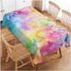 Rainbow Splash Tie Dye Pattern Tablecloth Heavy Duty Table Cover for Rectangle Tables Dining Party Camping BBQ Decoration