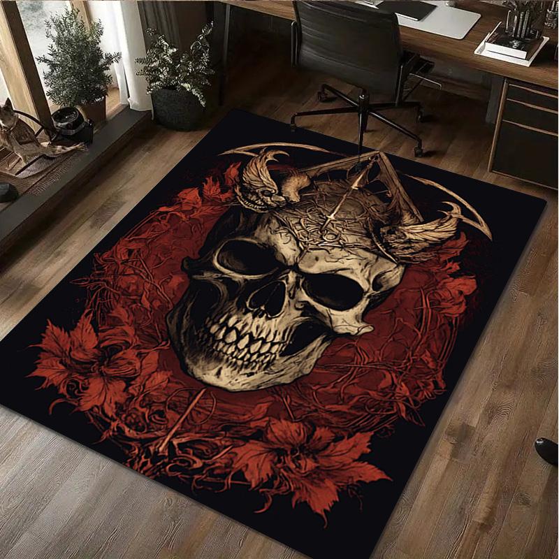 1Pc Skull Rug - Home Carpet Office Decorative Carpet For Living Room Bedroom Door Mat Floor Rug Computer Chair Area Rug