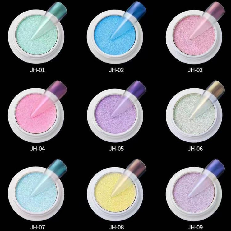 Mermaid Chrome Nail Powder Ice Transparent for Aurora Powder Mirror Effect for Aurora Iridescent Pearlescent Manicure Pi