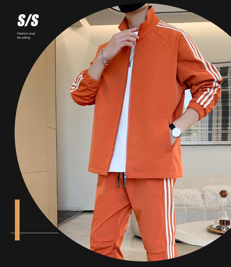 Pánská retro tepláková bunda se třemi pruhy a stojáčkem