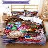 3pcs Custom Name Christmas Santa Claus Bedding Set Duvet Cover Closure Includes 1 Duvet Cover & 2 Pillowcases, Soft and Comfortable for All Seasons.