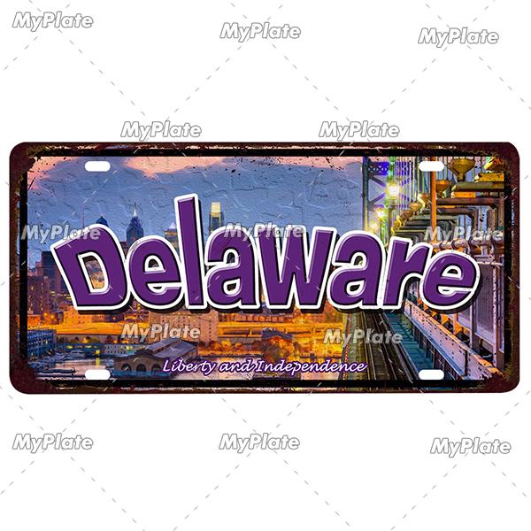 [MyPlate]Vintage America State USA City Licenses Plate Metal Sign Tin Sign Poster Plaque Decor Bar Pub Club Home Wall Decoration