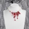 Multilayer Halloween Clavicle Choker Red Gothic Jewelry Fashion Blood Drop Necklace  Party