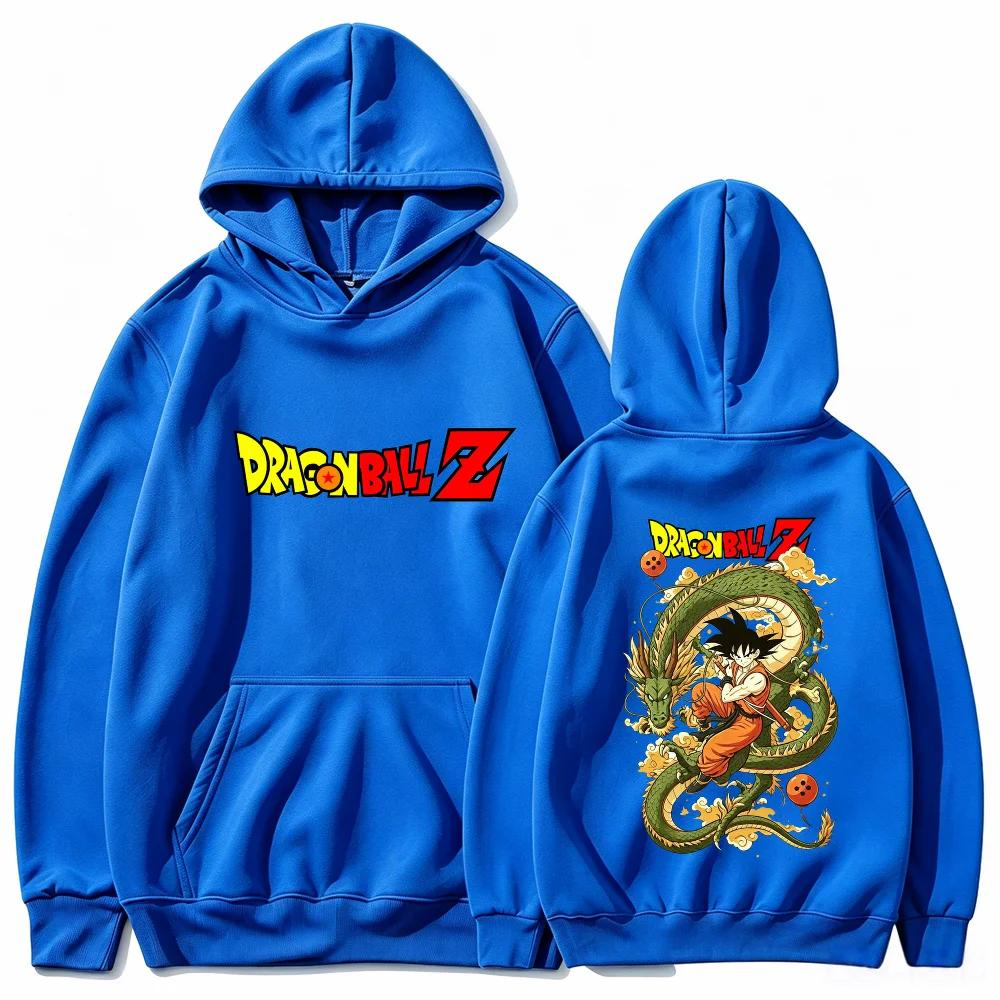 Felpa Dragon Ball Z Goku Shenron Drago Anime Manga Streetwear Estetica Nera Oversize Casual Sportiva Felpe