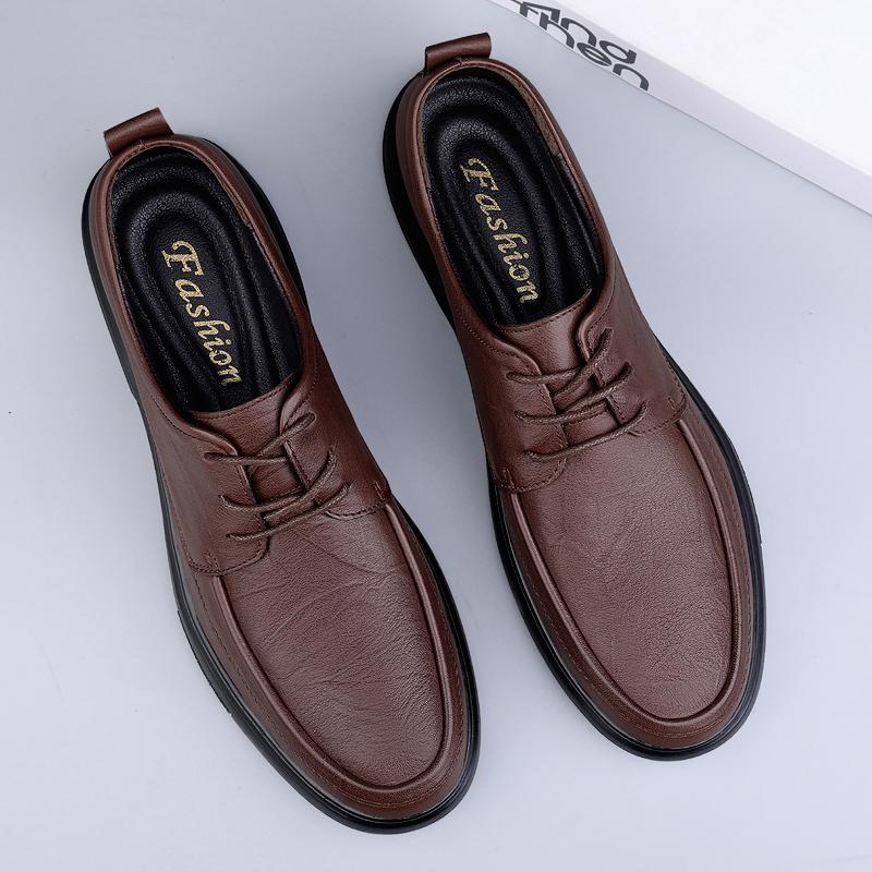 Fashion Spring Autumn Man Genuine Leather Casual Shoes Luxury Derby Shoes Lace-Up Male Flats Business Mens Footwear Classic Oxford Shoes
