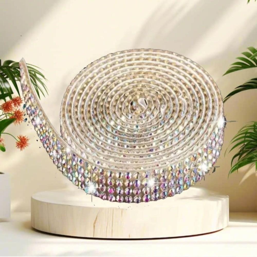 Sticky Back Self Adhesive Rhinestone Strip Shiny Crystal Rhinestone Sheet DIY Long Strip Crystal Tape Car Interior